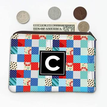 Polka Dots Patchwork Pattern : Gift Coin Purse Abstract Print Squares Kid Plaid Kitchen Retro