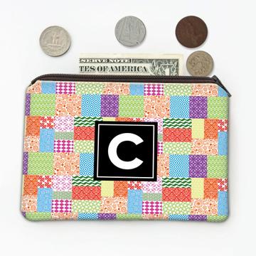 Abstract Patchwork Pattern : Gift Coin Purse Seamless Squares Chevron Arabesque Prints Plaid Fabric