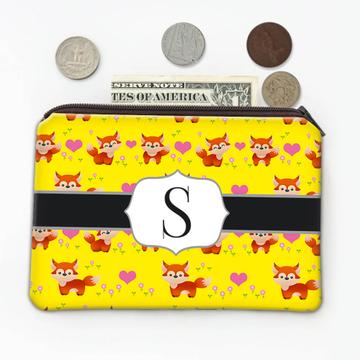Cute Baby Fox : Gift Coin Purse Revelation Kids Nursery Room Decor Pattern Animal Flowers
