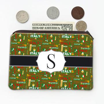 Rome Italy : Gift Coin Purse Eat Adventure Pizza House Decor Wine Flag Words Pattern Europe