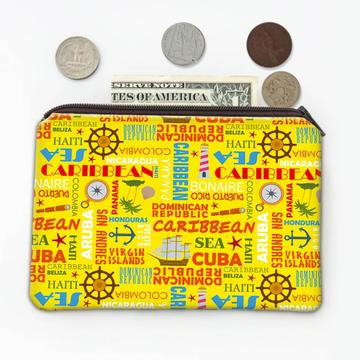 Caribbean Pattern : Gift Coin Purse Traveler Adventure Holiday Sea Colombia Panama South America