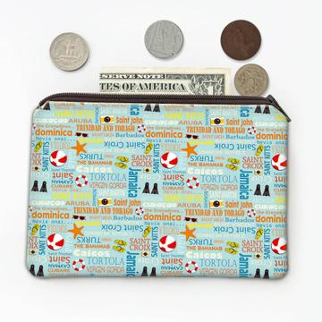 Summer Holiday Sea Pattern : Gift Coin Purse Latin American Caribbean Countries Maritime Dominica