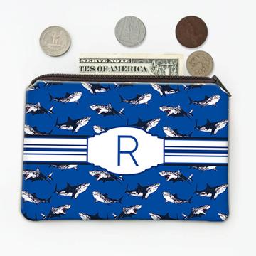 Sharks : Gift Coin Purse Blue Pattern Marine Sea Animal Teenager Room Decor Horror Movie