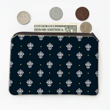 Fleur de Lis : Gift Coin Purse Navy Classic Home Decor Abstract Pattern Shapes Neutral