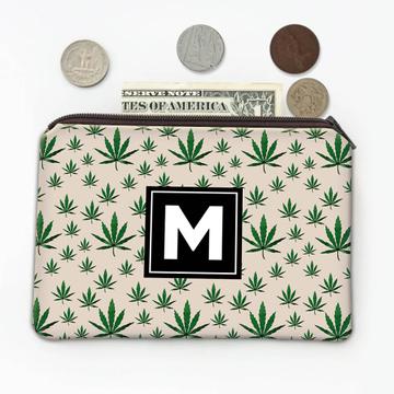 Weed Pattern : Gift Coin Purse Cannabis Botanical Print Retro Trendy Plant Hippie Kitchen Decor