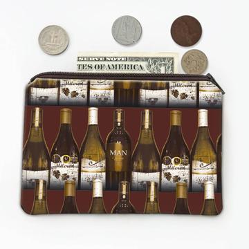 Wine Bottles  : Gift Coin Purse Brown Pattern
