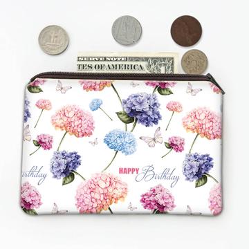 Flowers and Butterflies  : Gift Coin Purse Floral White Pattern