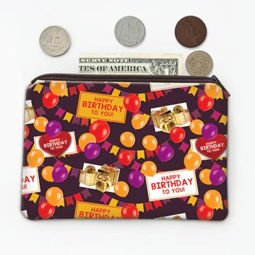 Balloons and Gifts Birthday Pattern  : Gift Coin Purse