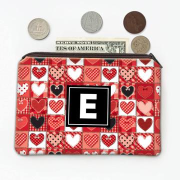 Patchwork Hearts : Gift Coin Purse Pattern Valentines Day Love Romantic Decor Lovers Abstract
