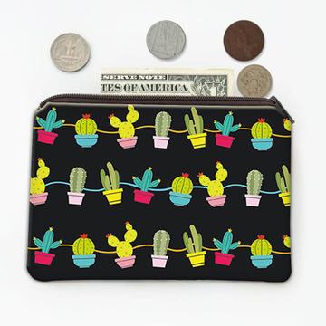 Cute Cactus Vases : Gift Coin Purse Pattern Hanging Black Trend Decor