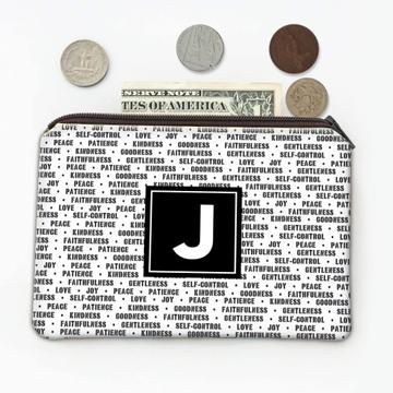 Positive Qualities Pattern : Gift Coin Purse Seamless Black And White Love Joy Patience Decor