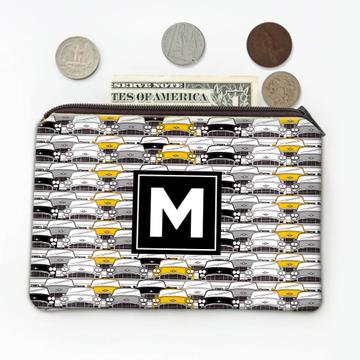 Taxi Pattern : Gift Coin Purse Seamless Cars Cabs Automobile NYC Retro Garage Wall Decor