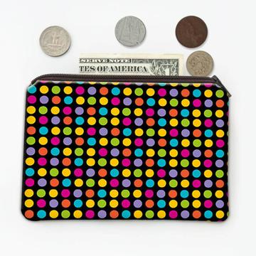 Colorful Polka Dots : Gift Coin Purse Cute Home Decor Black Abstract Pattern Shapes Neutral