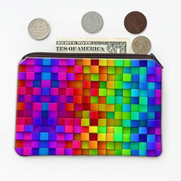 Colorful Cubes : Gift Coin Purse Seamless Abstract Pattern Rainbow Colors Kids Room Decor