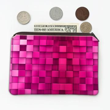 Colorful Pink Cubes : Gift Coin Purse Seamless Abstract Pattern Rainbow Colors Kids Room Decor