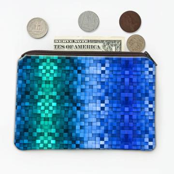 Colorful Blue Cubes : Gift Coin Purse Seamless Abstract Pattern Rainbow Colors Kids Room Decor