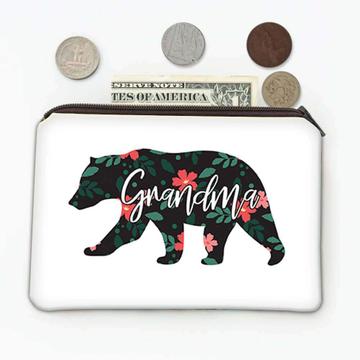 Grandma Bear : Gift Coin Purse Mothers Day Christmas Birthday Floral Flower Grandmother