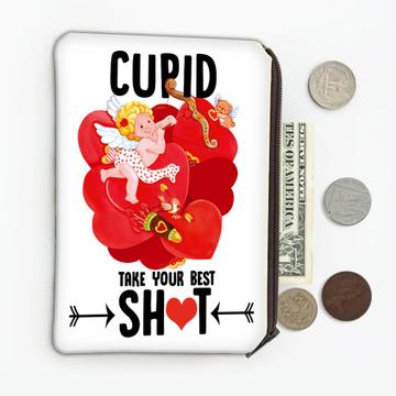 Angel Cupid Take Your Best Shot : Gift Coin Purse Vintage Retro Love Valentines