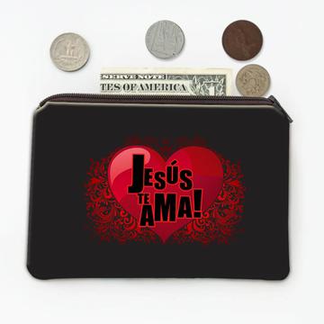 Jesus Te Ama Loves You : Gift Coin Purse For Christian Friend Coworker Religious Church Faith Heart