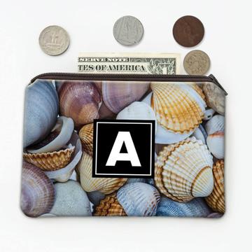 Seashells Pattern : Gift Coin Purse Abstract Nature Nautical Maritime Poster Wall Decor Sea
