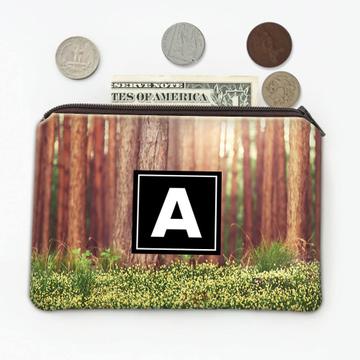 Sunset Forest Trees : Gift Coin Purse Grass Flower Nature Wood Wall Photo Home Decor Trunks