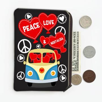 Heart Kombi Camper Van Bay : Gift Coin Purse Valentines Day Love Peace Nostalgia