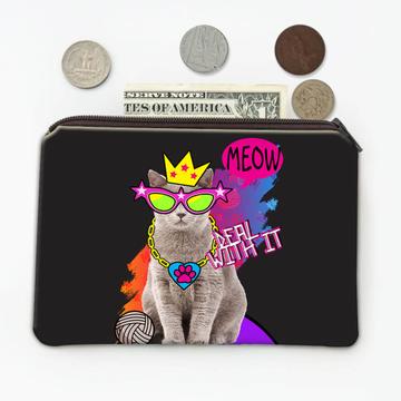 Cat Crown : Gift Coin Purse Fashion Pet Feline Animal Glasses Chain Funny Cute Meow