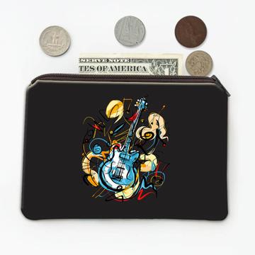 I Love Music Rock Guitar Painting Print Room : Gift Coin Purse Musician Card Artistic Poster