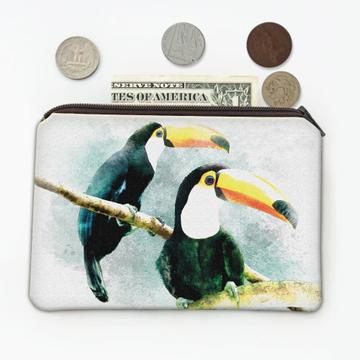 Toucan Artistic Painting : Gift Coin Purse Bird Tropical Watercolors Animal