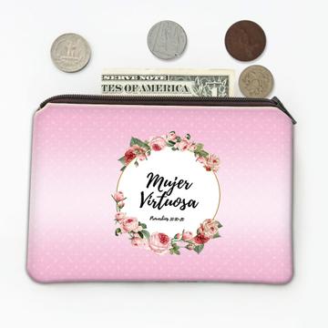 Mujer Vituosa Proverbs : Gift Coin Purse Spanish Christian Rose Garland For Her Woman Coworker