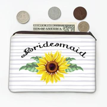 Sunflower Bridesmaid : Gift Coin Purse Flower Floral Yellow Decor