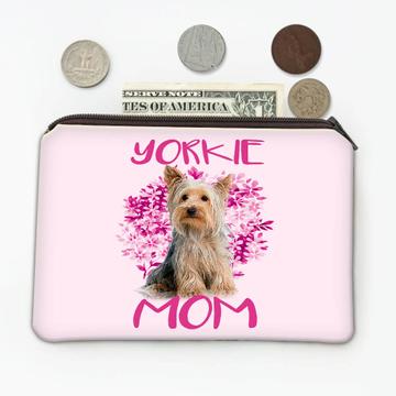 Yorkie Mom Flowers : Gift Coin Purse Cute Yorkshire Dog Pet Dogs