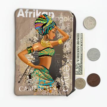 African Woman Countries : Gift Coin Purse Ethnic Art Black Culture Ethno Cameroon Kenya Senegal