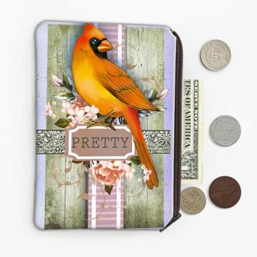Orange Cardinal : Gift Coin Purse Bird Grieving Lost Loved One Grief Healing Rememberance