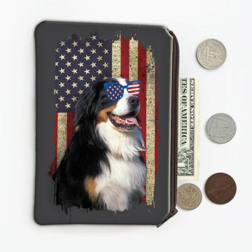 Bernese American Flag : Gift Coin Purse Dog Pet Puppy Animal Cute USA 4th of July Patriot