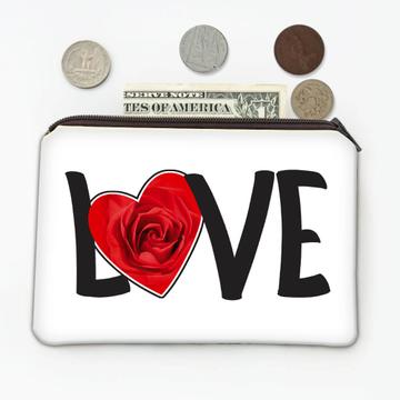 Heart Red Rose : Gift Coin Purse Valentines Day Love Romantic Girlfriend Wife Boyfriend