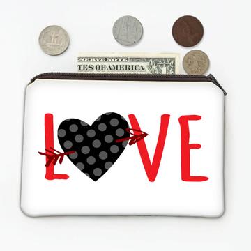 Heart Polka Dots : Gift Coin Purse Valentines Day Love Romantic Girlfriend Wife Boyfriend Husband