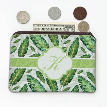 Personalized Botanical : Gift Coin Purse Leaves Nature Name Initial Ecology Ecologic Modern Leaf