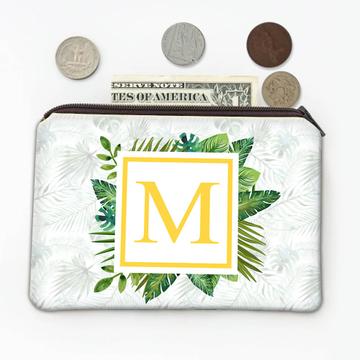 Personalized Botanical : Gift Coin Purse Leaves Nature Name Initial Ecology Ecologic Modern Leaf