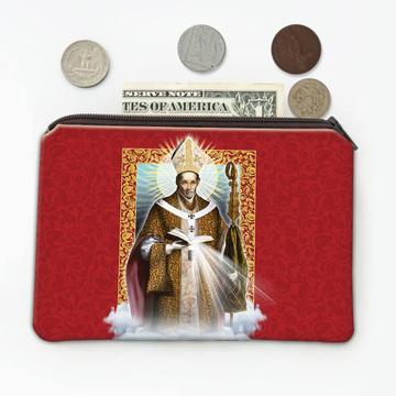 Saint Ildephonsus of Toledo : Gift Coin Purse Catholic Saints Religious Saint Holy God Bishop