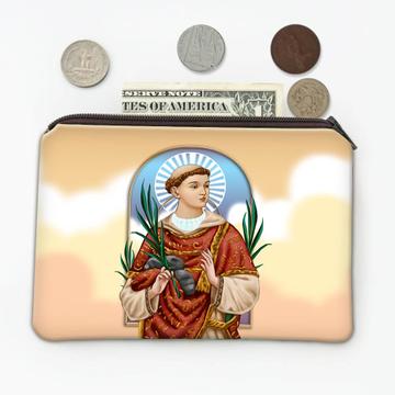 Saint Stephen : Gift Coin Purse Catholic Palm Branch Stones Christian Religious Martyr