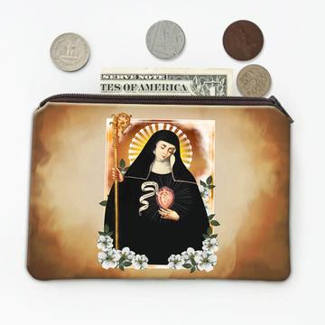 Gertrude The Great : Gift Coin Purse Catholic Saint Christian Religious Heart Nun Flowers