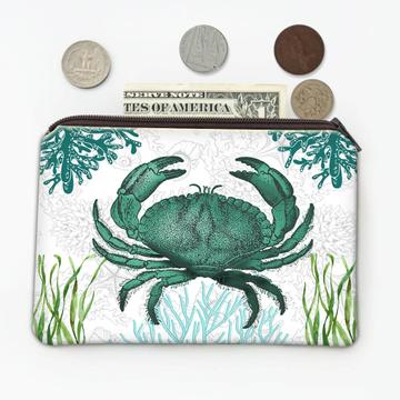 Rock Crab Vintage Art : Gift Coin Purse Water Animal Seaweed Botanical Retro Wall Poster