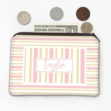 Baby Girl Pink Stripes : Gift Coin Purse For Home Nursery Wall Decor Abstract Lines Office
