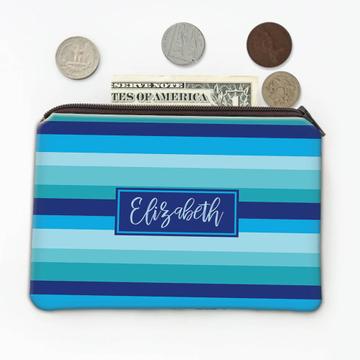 Baby Boy Gradient Blue Stripes : Gift Coin Purse For Room Wall Decor Abstract Lines Office