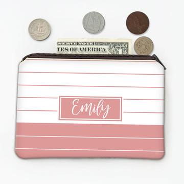 Cute Stripes Abstract Print : Gift Coin Purse Retro Pink Art Decor Lines Baby Shower Girlish