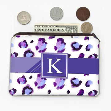 Animal Print : Gift Coin Purse Flower Purple Personalized Name Fashion