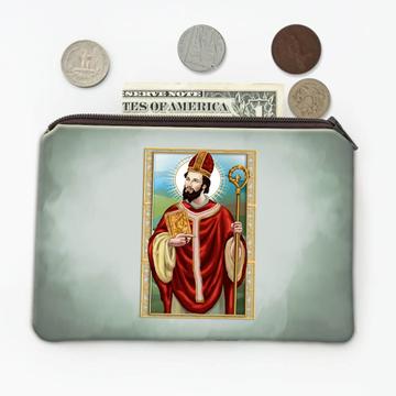Saint Virgilius Of Salzburg : Gift Coin Purse Catholic Holy Christian Bible Religious Staff