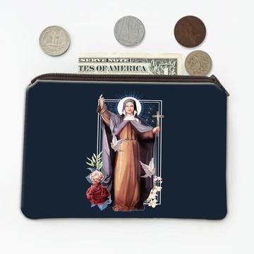 Saint Regina : Gift Coin Purse Catholic Church Religious Christian Cross Flowers Dove