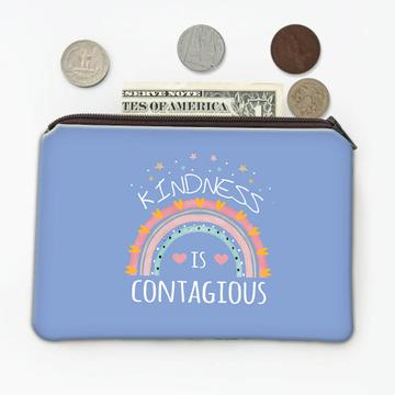 Kindness Boho Rainbow : Gift Coin Purse Stripes Childish Art Print Hearts Stars Nursery Decor